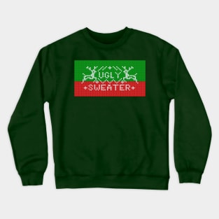 Ugly christmas sweater reindeers red and green Crewneck Sweatshirt